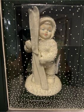Department 56 White Snowchild Figurine with Skis